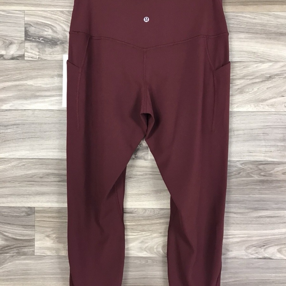 Lululemon High Rise Pocket Leggings Wine Red | Size 8